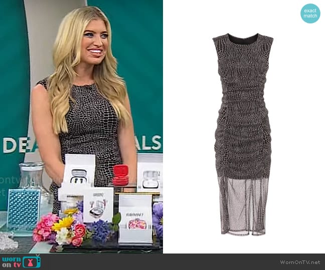 Saunders Collective Alligator Mesh Dress worn by Ashley Bellman on CBS Mornings