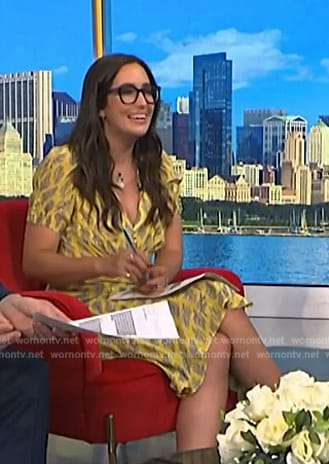 Savanah's yellow paisley print dress on NBC News Daily