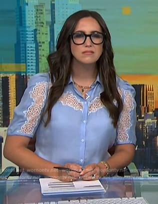 Savanah's blue lace inset dress on NBC News Daily