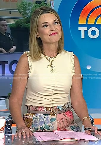 Savannah's beige top and floral skirt on Today