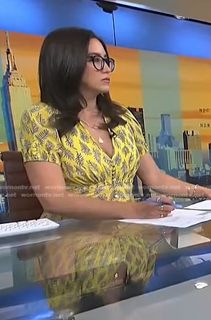 Savanah's yellow paisley print dress on NBC News Daily