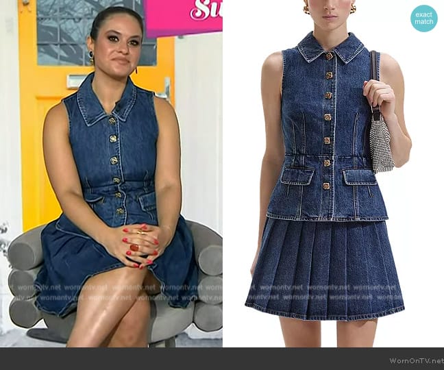 Self-Portrait Tailored Denim Mini Dress worn by Donna Farizan on Today