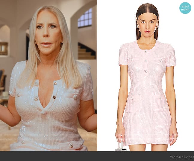 Self Portrait Sequin Knit Mini Dress worn by Vicki Gunvalson on The Real Housewives of Orange County