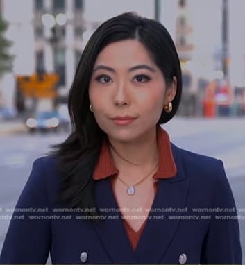 Selina Wang’s navy double breasted blazer on Good Morning America