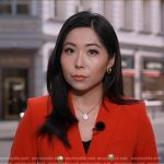 Selina Wang’s red blazer with gold buttons on Good Morning America