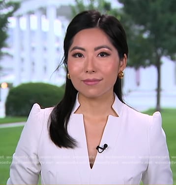 Selina Wang's white v-neck dress on Good Morning America