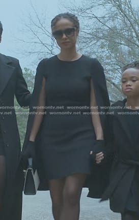 Shanelle's black cape dress on Reasonable Doubt