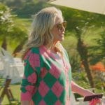 Shannon’s pink and green argyle cardigan on The Real Housewives of Orange County