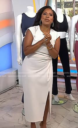 Sheinelle's ivory twisted waist dress on Today