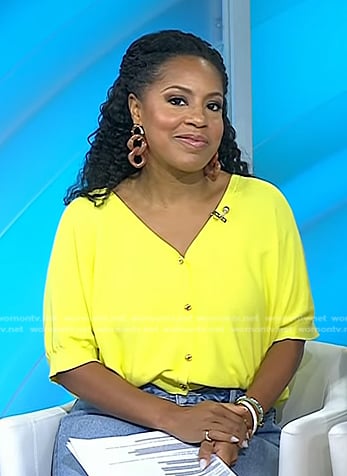 Sheinelle's yellow cardigan on Today