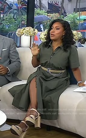 Sheinelle's beige platform sandals on Today