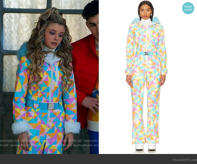 Show Me Your Mumu Snow Bunny Ski Suit worn by Destiny Baker (Mallory James Mahoney) on Bunkd