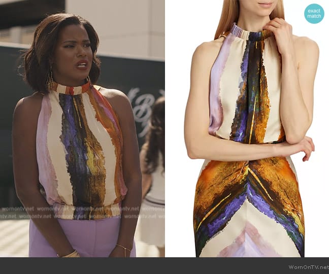 Silvia Tcherassi Stefano Striped Crop Top worn by Vivian Banks (Cassandra Freeman) on Bel-Air