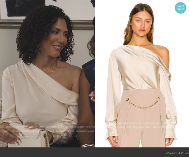 Simkhai Alice One Shoulder Top worn by Joan (Wendy Davis) on Bel-Air