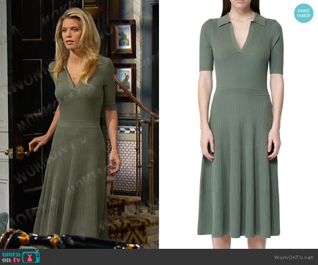 Simkhai Pati Mixed Rib Midi Sweater Dress in Park Slope Multi worn by Marine Greene (AnnaLynne McCord) on Days of our Lives