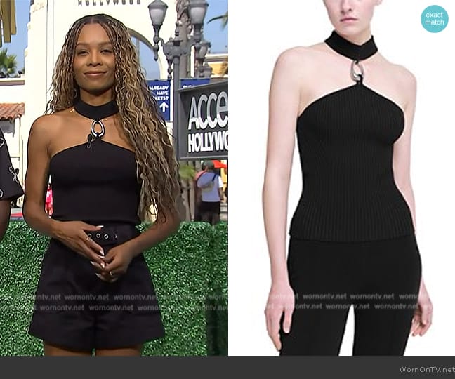 Simkhai Rubie Top worn by Zuri Hall on Access Hollywood