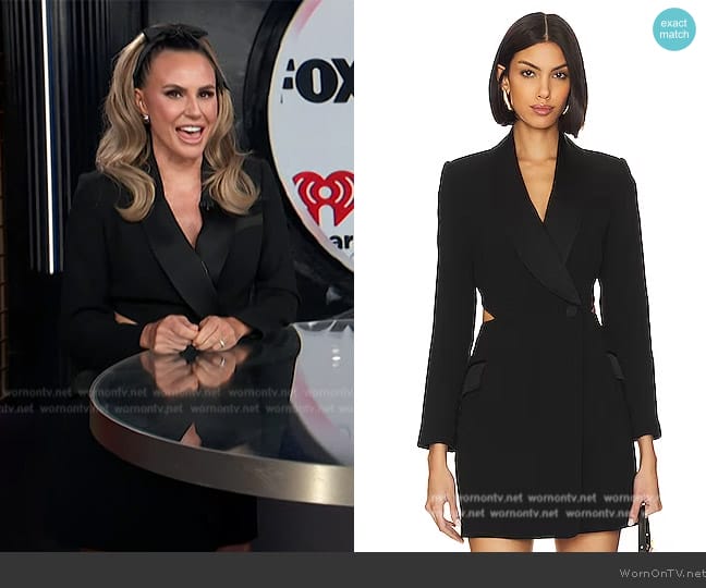 Simkhai Wilma Cut Out Shawl Blazer Dress worn by Keltie Knight on E! News