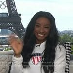 Simone Biles’ white print sweatshirt on Today