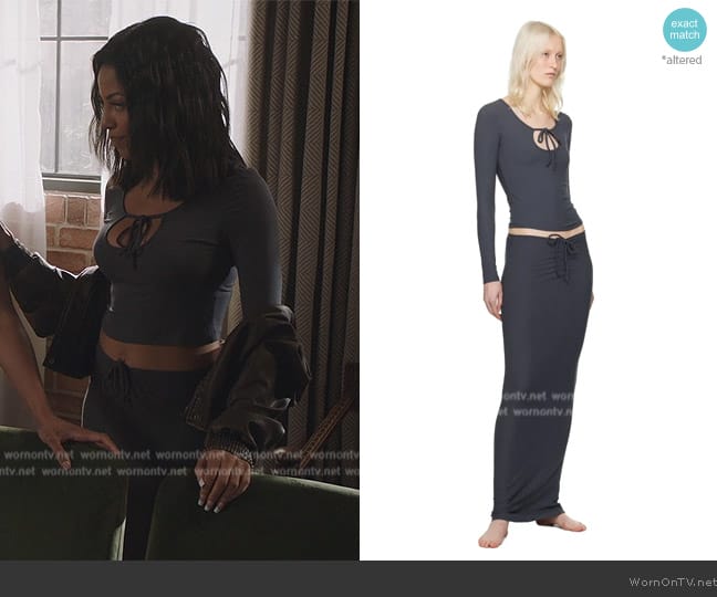 Skims Tie Front Long Sleeve Top worn by Thea (Camille Hyde) on All American Homecoming