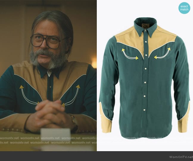 Sneum Two-tone Smile Pocket Western Shirt worn by Gene Thibedeau (Nick Offerman) on The Umbrella Academy