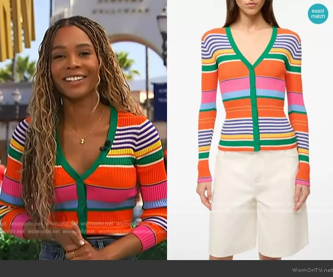 Staud Cargo Cardigan Sweater worn by Zuri Hall on Access Hollywood