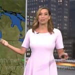 Stephanie Abrams’ light pink a-line dress on CBS Mornings