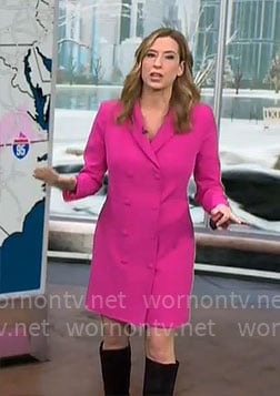 Stephanie Abrams' pink blazer dress on CBS Mornings