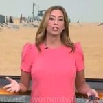 Stephanie Abrams’s pink short sleeved shift dress on CBS Mornings