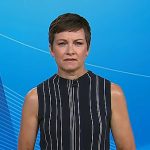 Stephanie’s black striped sleeveless top on Today