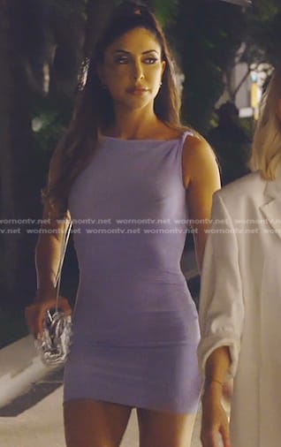 Taleen's lilac mini dress on The Real Housewives of Dubai