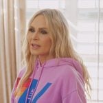 Tamra’s purple printed hoodie on The Real Housewives of Orange County