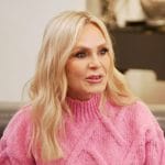 Tamra’s pink cable knit sweater on The Real Housewives of Orange County