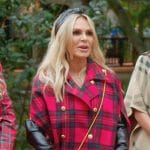 Tamra’s red plaid poncho cape on The Real Housewives of Orange County