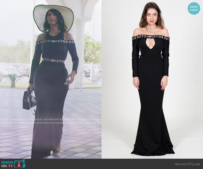 The House of Victor Eye off the shoulder Dress worn by Sara Al Madani (Sara Al Madani) on The Real Housewives of Dubai