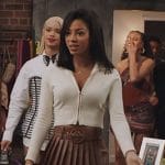 Thea’s brown pleated belted mini skirt on All American Homecoming