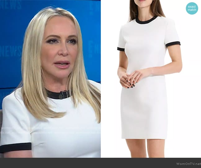 Theory Ringer Crewneck Shift Minidress worn by Shannon Beador on E! News