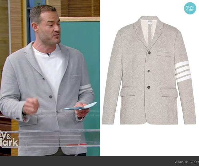 Thom Browne 4 Bar Unconstructed Suit Jacket worn by Brian Grey on Live with Kelly and Mark