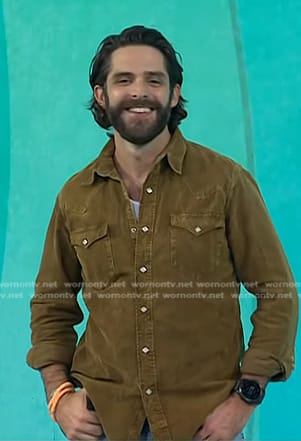 Thomas Rhett’s tan western shirt on Today