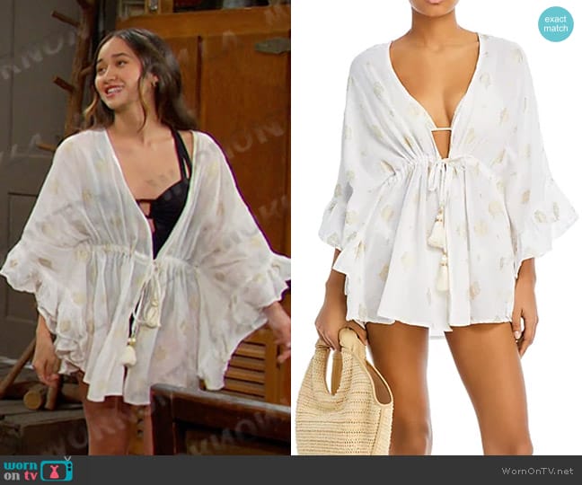 Aqua Kimono Swim Cover-Up worn by  Sophia (Madelyn Kientz) on Days of our Lives