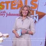 Tory’s grey belted midi dress on Good Morning America