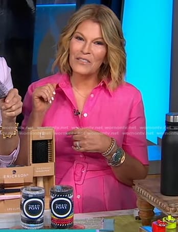 Tory's pink belted shirtdress on Good Morning America