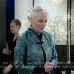 Tracy’s blue paisley print jacket on General Hospital