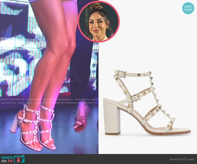 Valentino Garavani Rockstud Leather Sandals worn by Taleen Marie (Taleen Marie) on The Real Housewives of Dubai