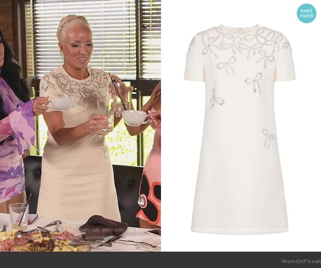 Valentino Garavani Crepe Couture embroidered minidress worn by Margaret Josephs on The Real Housewives of New Jersey