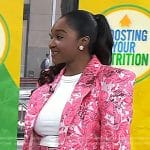 Valerie Agyeman’s pink floral blazer and shorts on Today