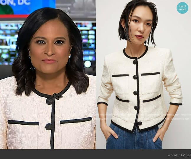 Veronica Beard Darla Jacquard Jacket worn by Kristen Welker on Today