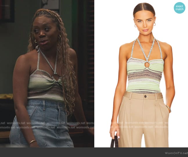 Veronica Beard Velza Knit Top worn by Yolanda Porter (Akilah A. Walker) on Bel-Air