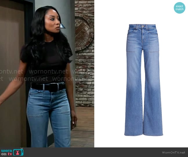 Veronica Beard Crosbie Jeans in Ametyst worn by Jordan Ashford (Tanisha Mariko Harper) on General Hospital