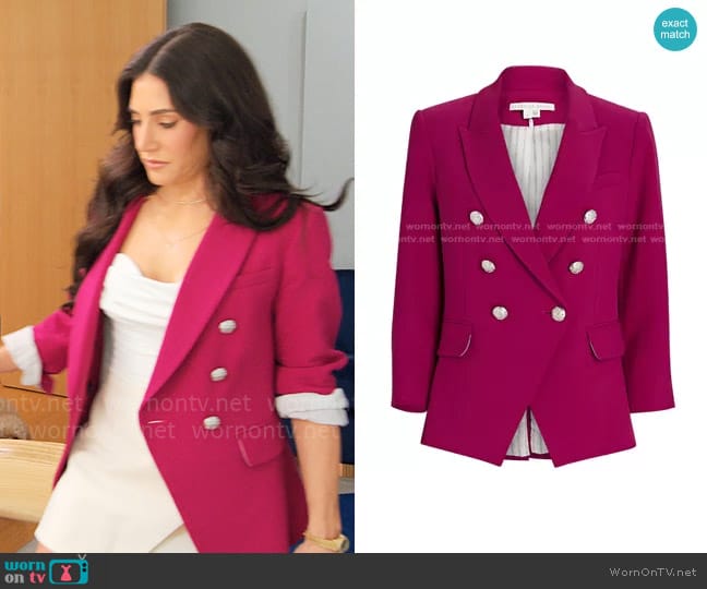 Veronica Beard Empire Dickey Blazer in Magenta worn by Chloe Tucker Caine on Owning Manhattan