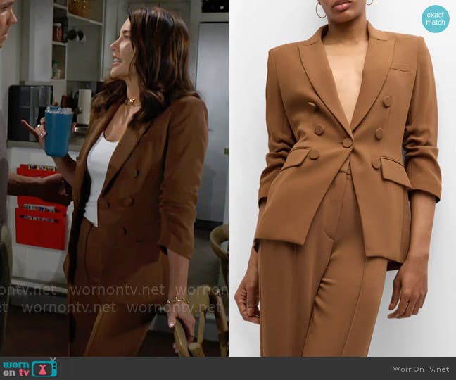 Veronica Beard Tomi Blazer in Deep Ochre worn by Steffy Forrester (Jacqueline MacInnes Wood) on The Bold and the Beautiful